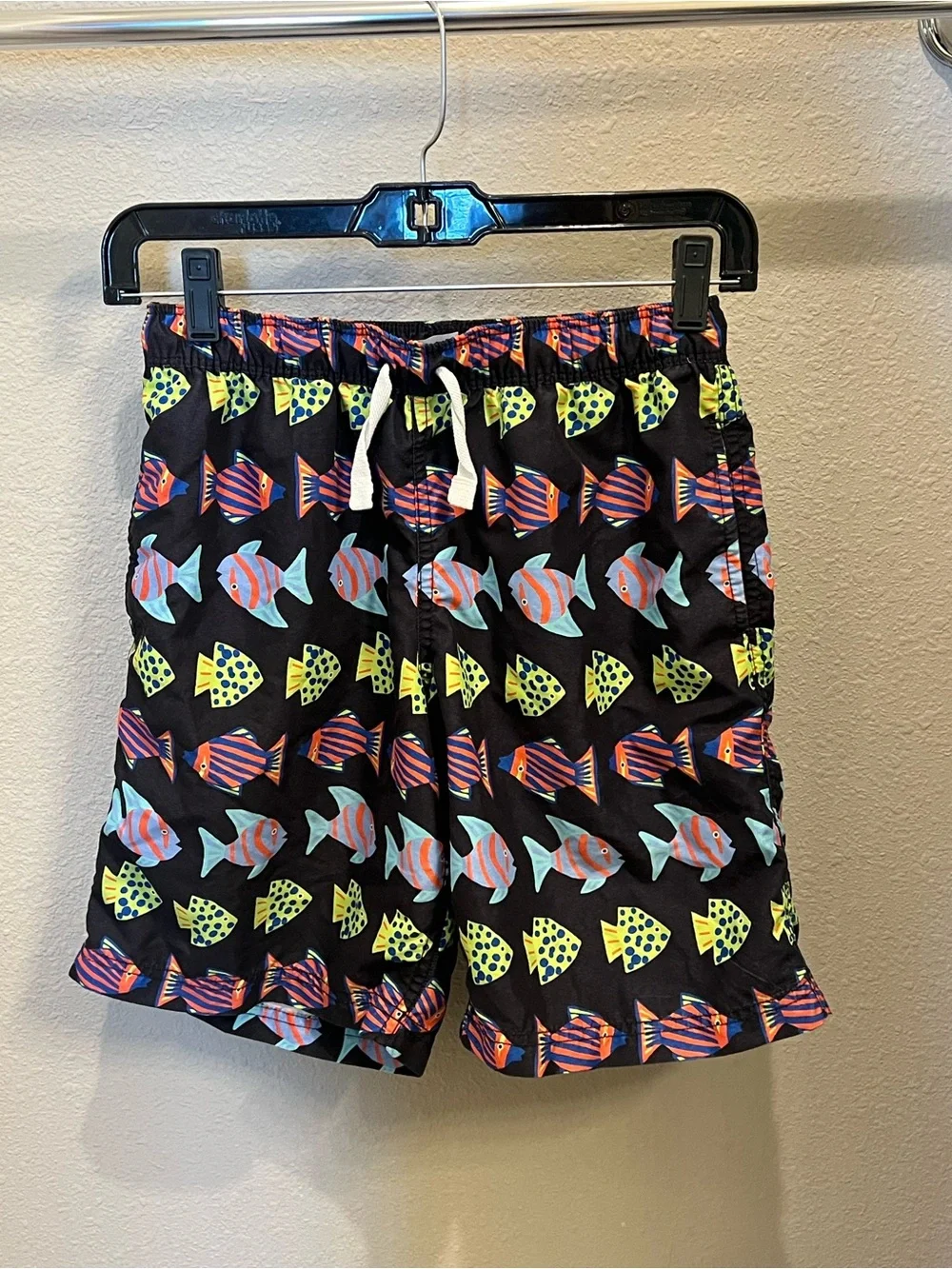 Hanna Andersson Fish Print Swim Trunks Kids 12 Euro Summer Beach Cruise Vacation